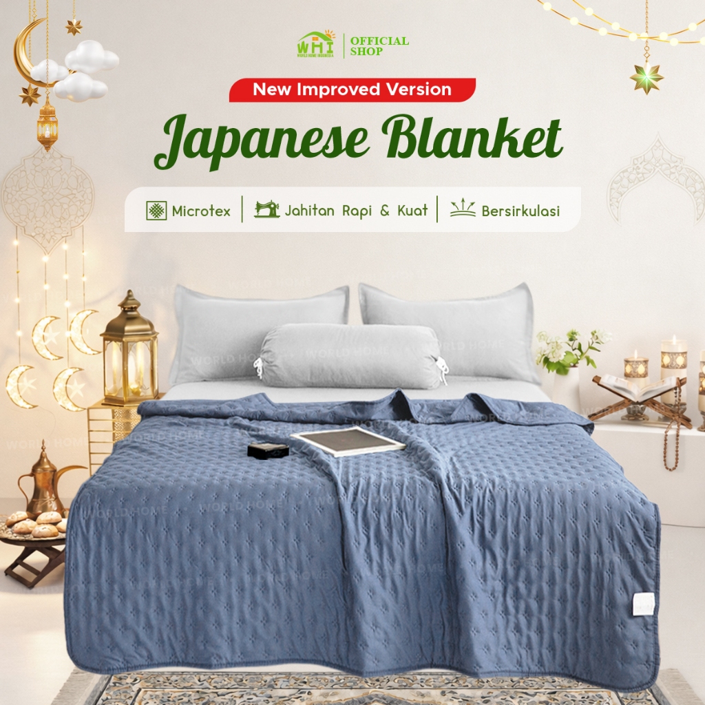 World Home - Selimut Polos Jepang Halus Lembut Bahan Microtex + Dacron Blanket Selimut Lembut Halus