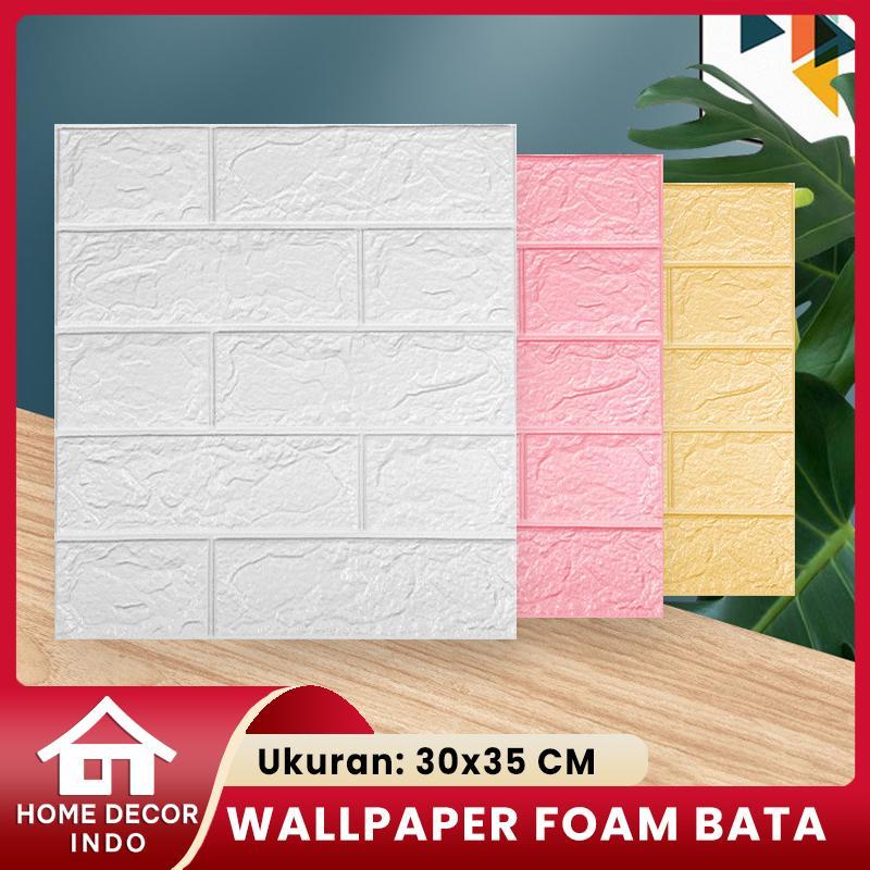 Home Decor - Stiker Dinding 3D Wallfoam Kedap Suara, Motif Kartun & Batu Bata