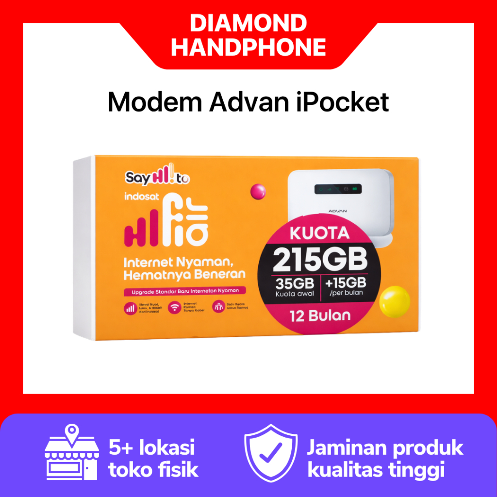 Mifi Modem Wifi IPOCKET ADVAN 4G LTE Bundling Indosat Unlock All Operator