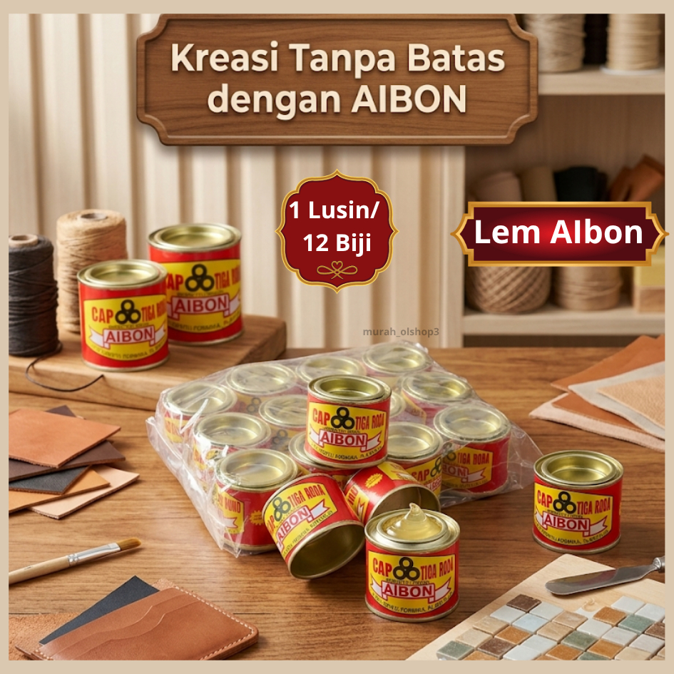 Lem Aibon Aibon Kecil Lem Sepatu Kertas Kain Plastik Perpak (12 Pcs)