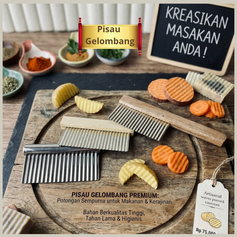 Pisau Pengiris Kentang / Gobed Pisau Kentang / Pisau Irisan Acar Iris Agar