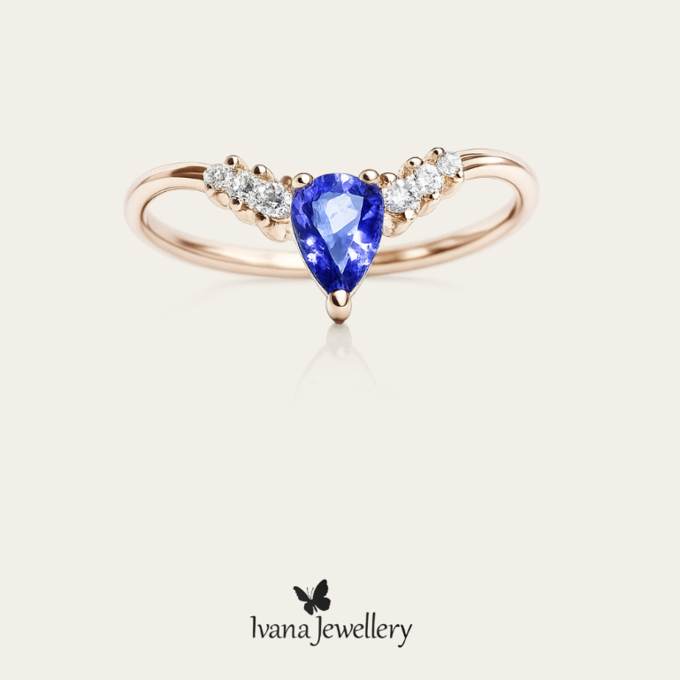 Diamond Ring and Blue sapphire - Luxio - Ivana Jewellery