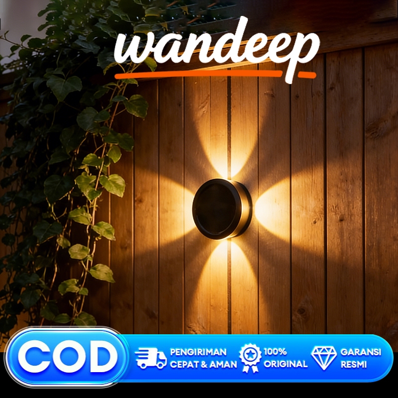 Wandeep  Lampu Tenaga Surya  dinding outdoor /Lampu Dinding teras hias LED Lamp Luar Ruangan Tahan A