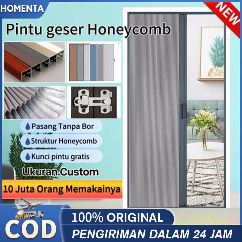Pintu Lipat Geser Sliding Honeycomb Anti Karat Pintu Lipat Geser Sunyi Kamar Mandi Penyekat Ruangan