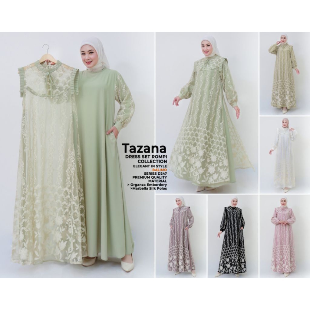 Gamis Landa by BALIMO / Balimo Tazana / Balimo ORGANZA / Balimo 2in1 / Gamis set rompi /Gamis 2in1