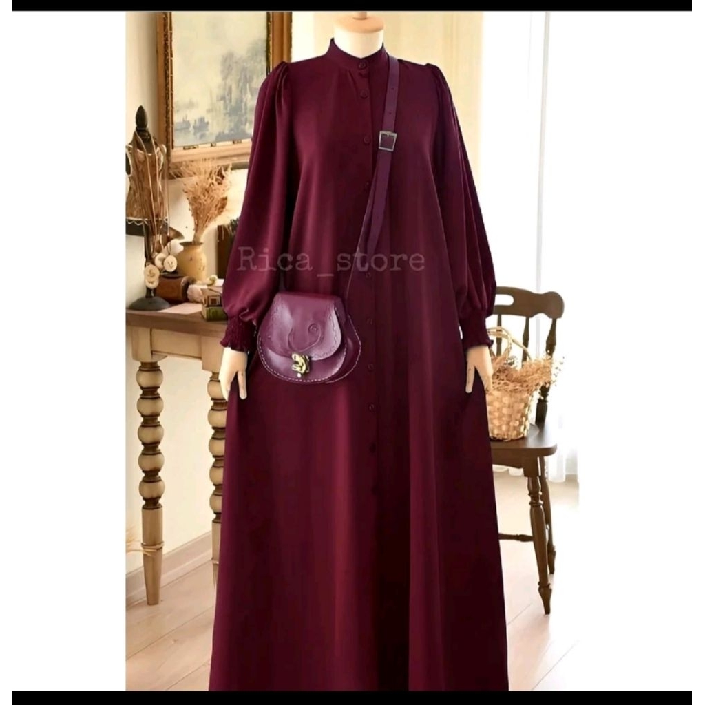 GAMIS KANCING WANITA SYIFA Crepe Muslim Syar'i Dress Maxi