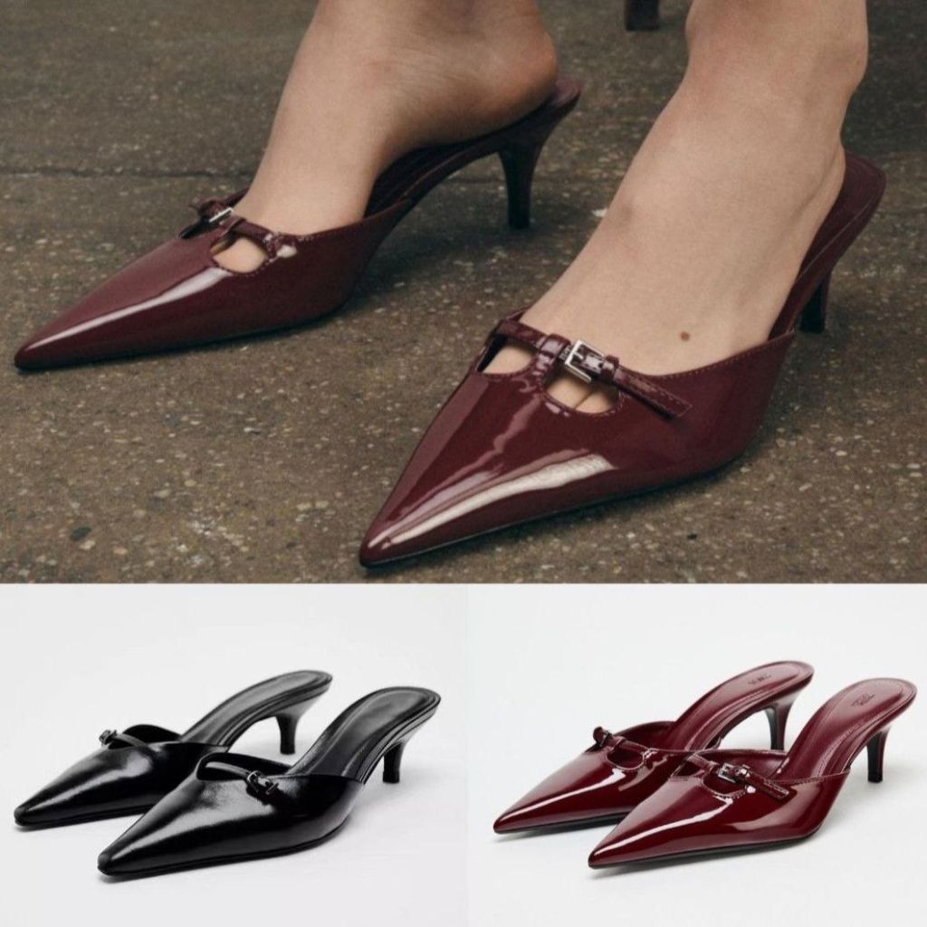 Sepatu ZARA Buckle Mules Heels Shoes