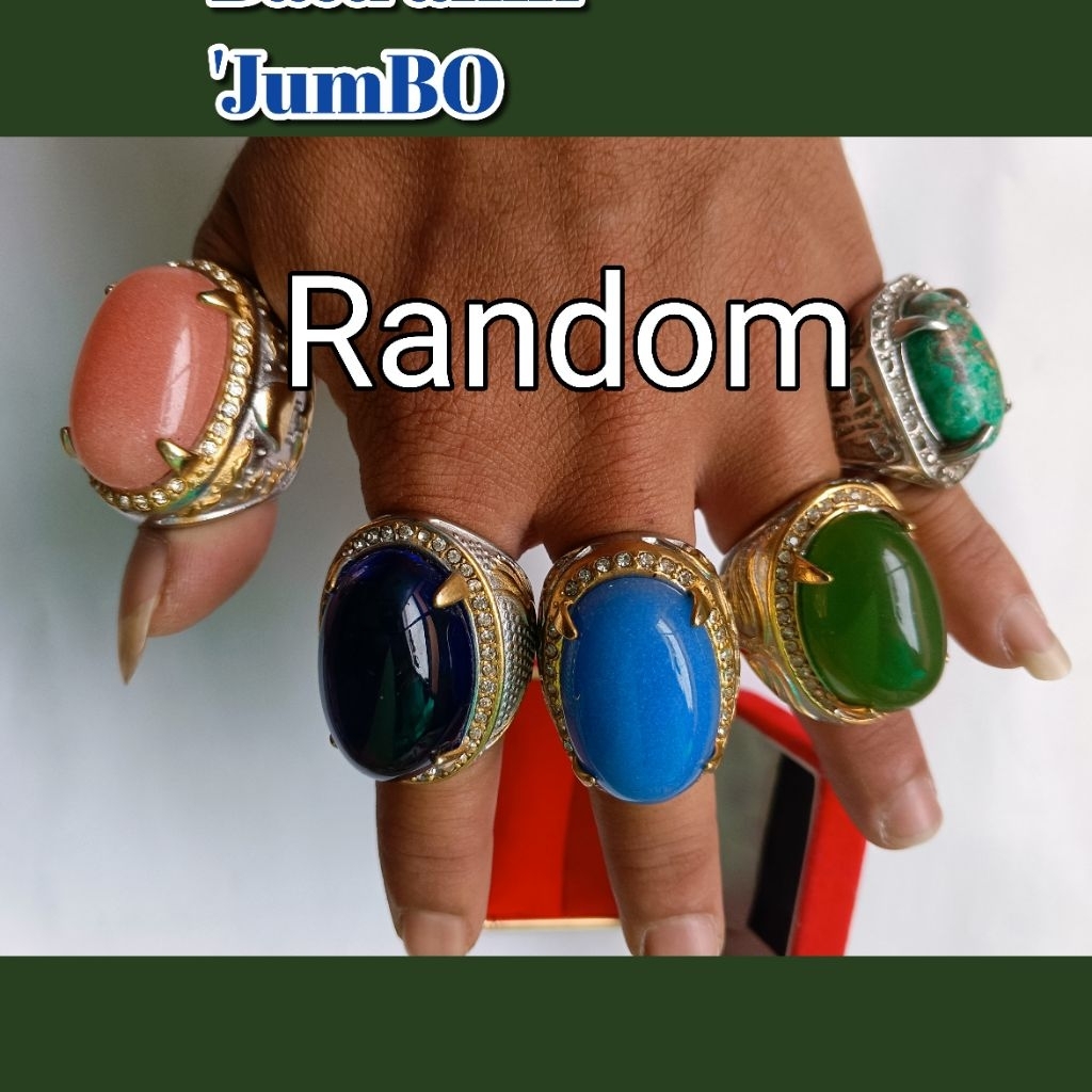Batu Akik Random 'jumbO Pirus Persia - Hijau Sungai Dareh - Blue Safir - DLL, Poles Natural, Siap Pa