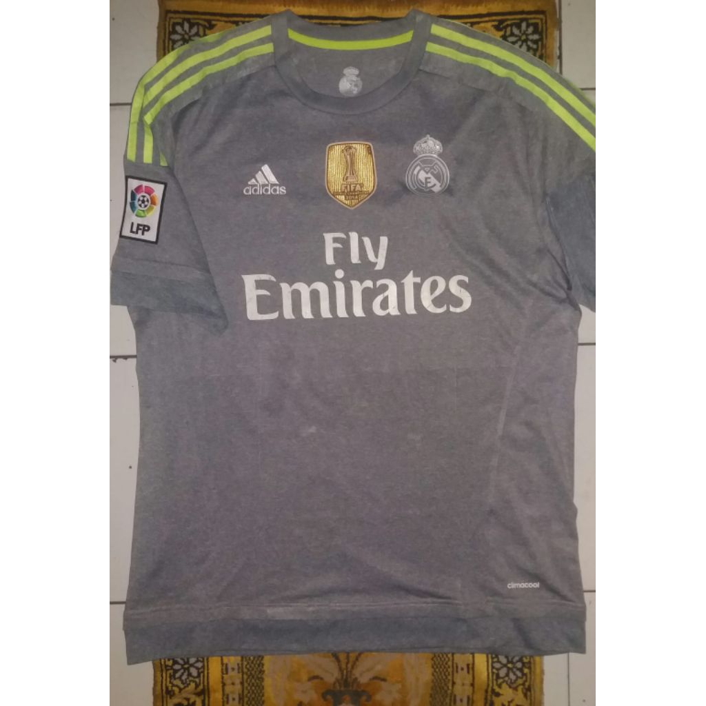 Jersey Second GO Real Madrid Grey BENZEMA 2015/16 size L/XL
