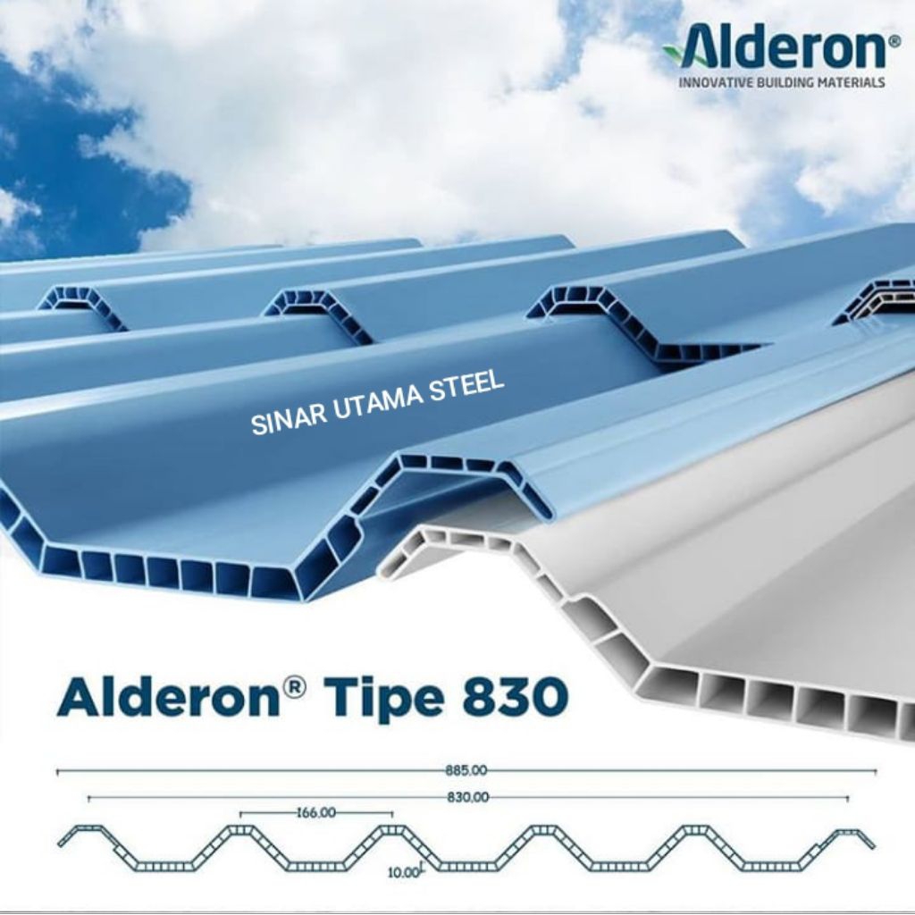 ALDERON ATAP UPVC DOUBLE LAYER 10MM 1METER 2METER 3METER 4METER 5METER 6METER