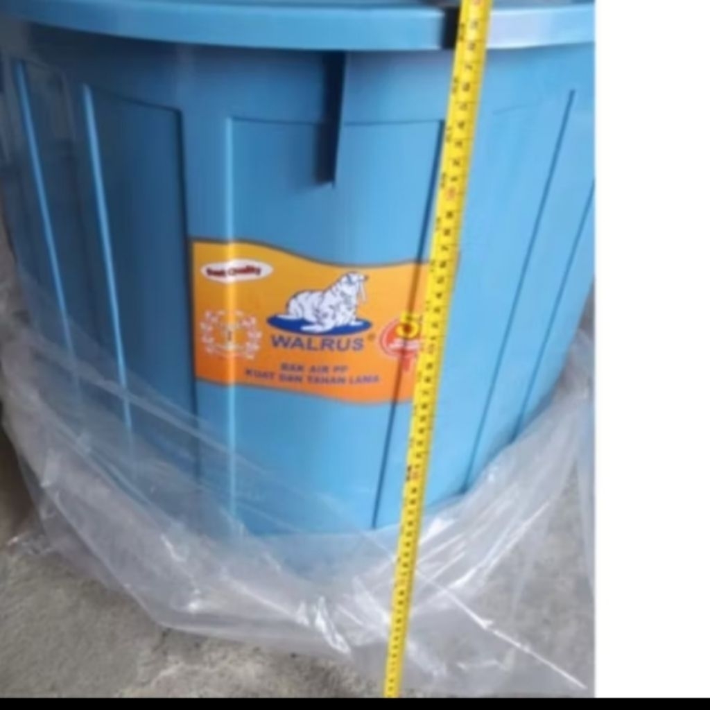 Bak Air Kamar Mandi Sudut Walrus 120L Putih/Biru/pink