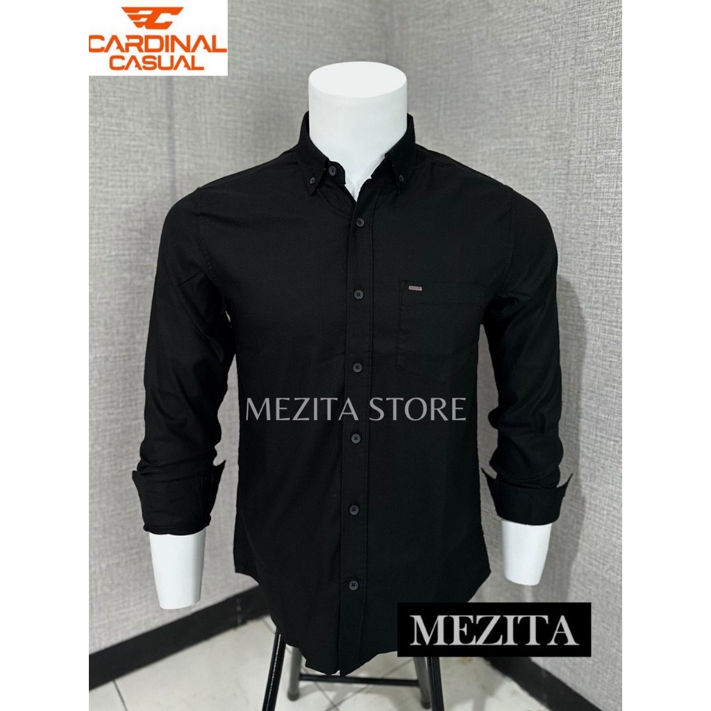 Kemeja Slimfit Polos Pria Cardinal Casual