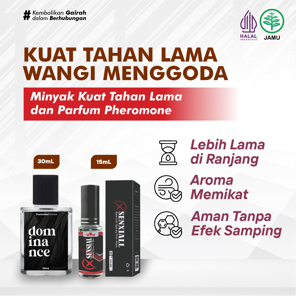 Paket Minyak Kuat Pria Tahan Lama & Pheromone Parfume Parfum Pemikat Gairah Wanita Wangi Maskulin