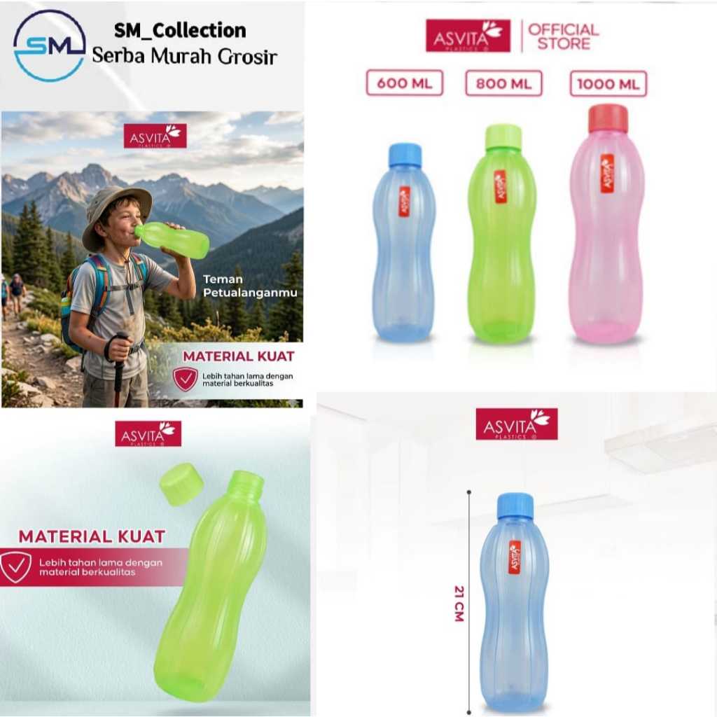 Tumbler botol air minum anak/tumbler olahraga/botol portable/water bottle/Botol minum asvita neon