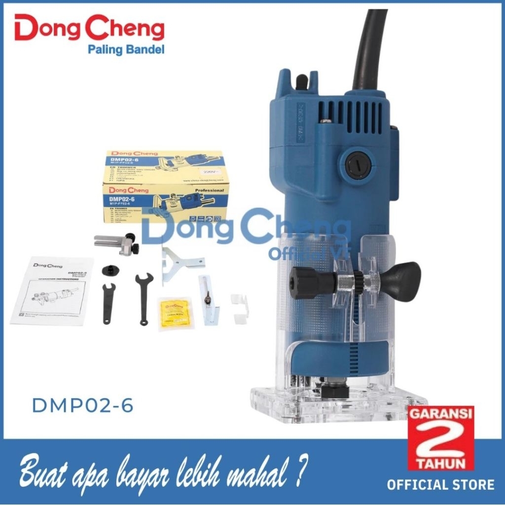 ORIGINAL DONGCHENG DMP02-6 MESIN TRIMMER PROFIL KAYU 6MM 550 WATT / PROFIL KAYU / WOOD TRIMMER DONGC