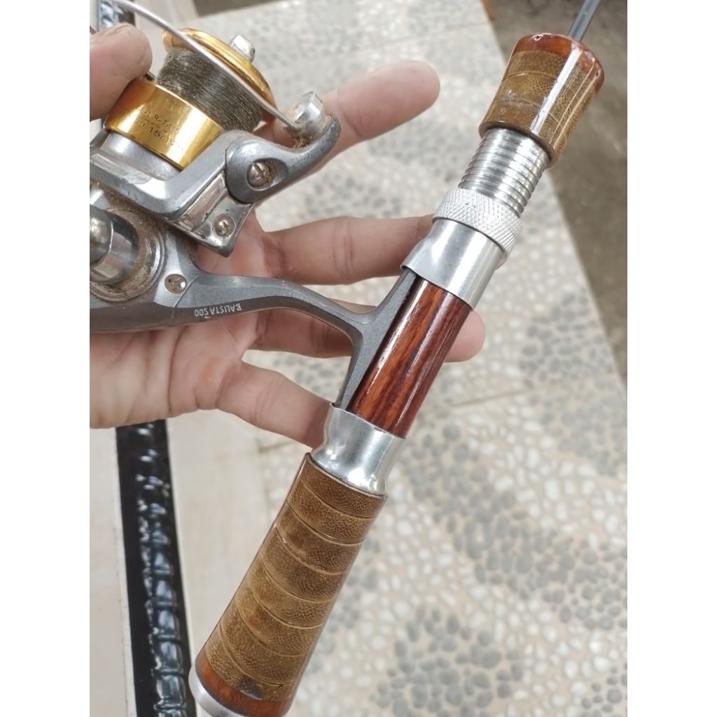 gagang joran stream  bahan bambu susun