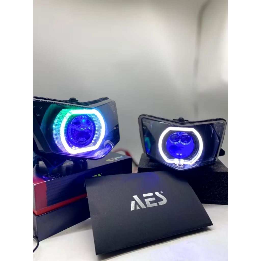 Lampu Depan Ninja RR New set biled AES DLB + SHROUD 5D reflektor ORIGINAL