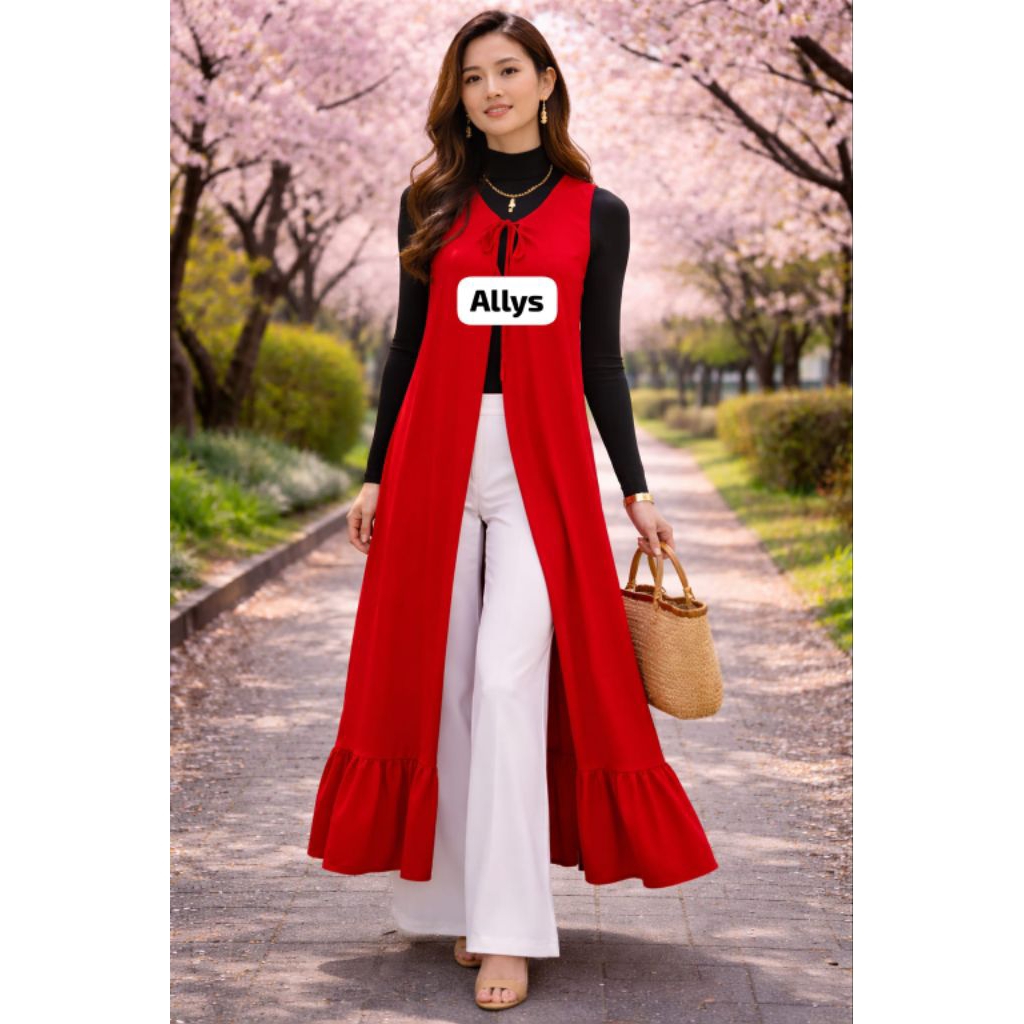 Luaran gamis / luaran baju  wanita rompi / cardigan panjang fashion muslim