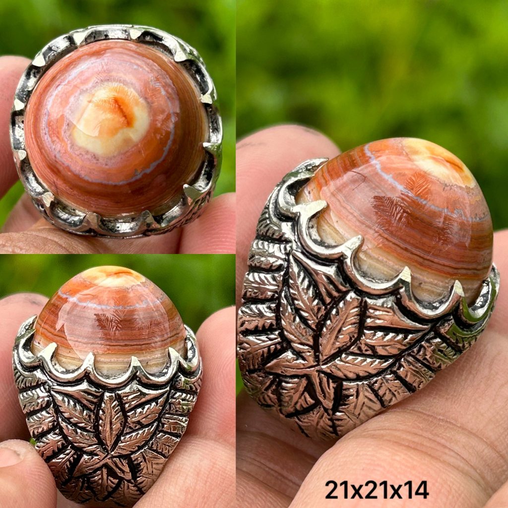 Natural Batu Akik Motif Gambar Pusaran Mata Dewa Puser Bumi Antik 19
