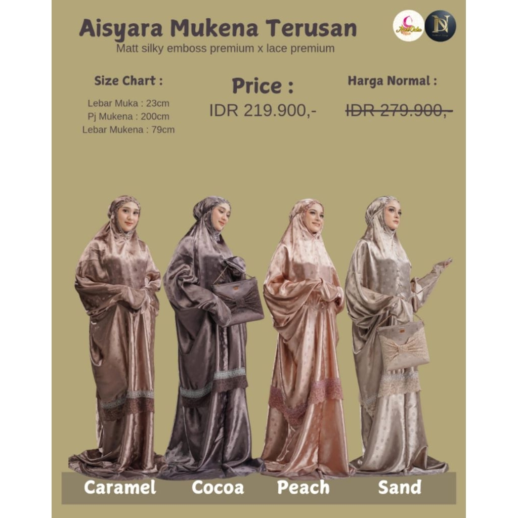 Nadheera luxury Aisyara mukena terusan Mukena nadheera