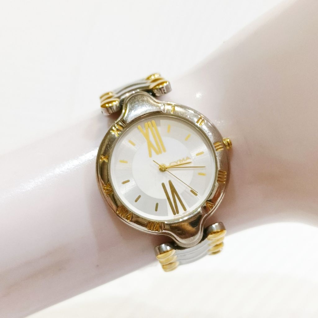 Jam Tangan Cyma Le Locle Fishbone Roman Quartz Watch Cewek Wanita Asli Murah Terbaru Original Mewah