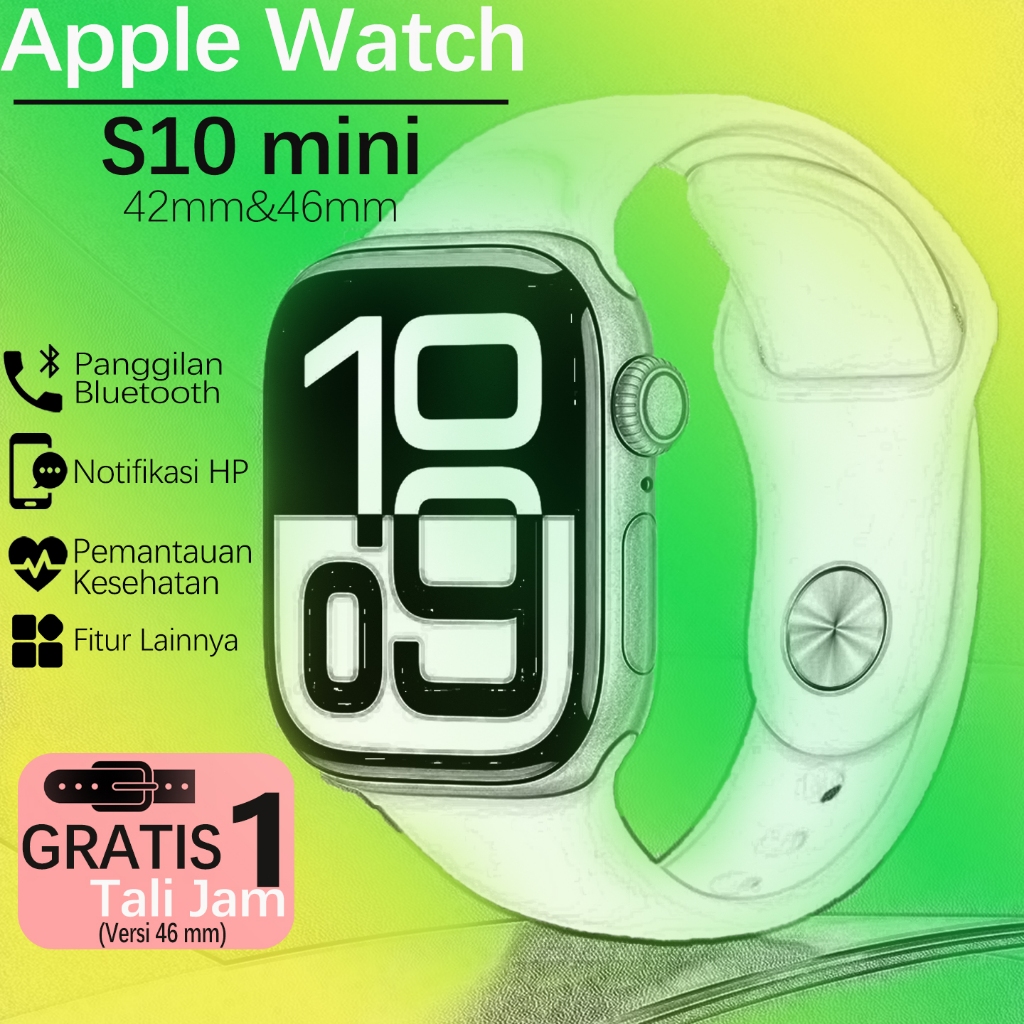 APPLE Watch S10 42mm/46mm iWatch Smartwatch Wanita Jam Tangan Smartwatch Pria Tipis Bingkai Sempit, 