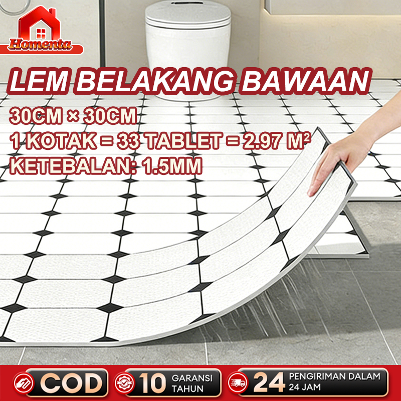Lantai PVC Stiker/Stiker Lantai/ Lantai PVC Anti Slip 30x30cm Mudah Dipasang Air Tight Tahan Aus Khu