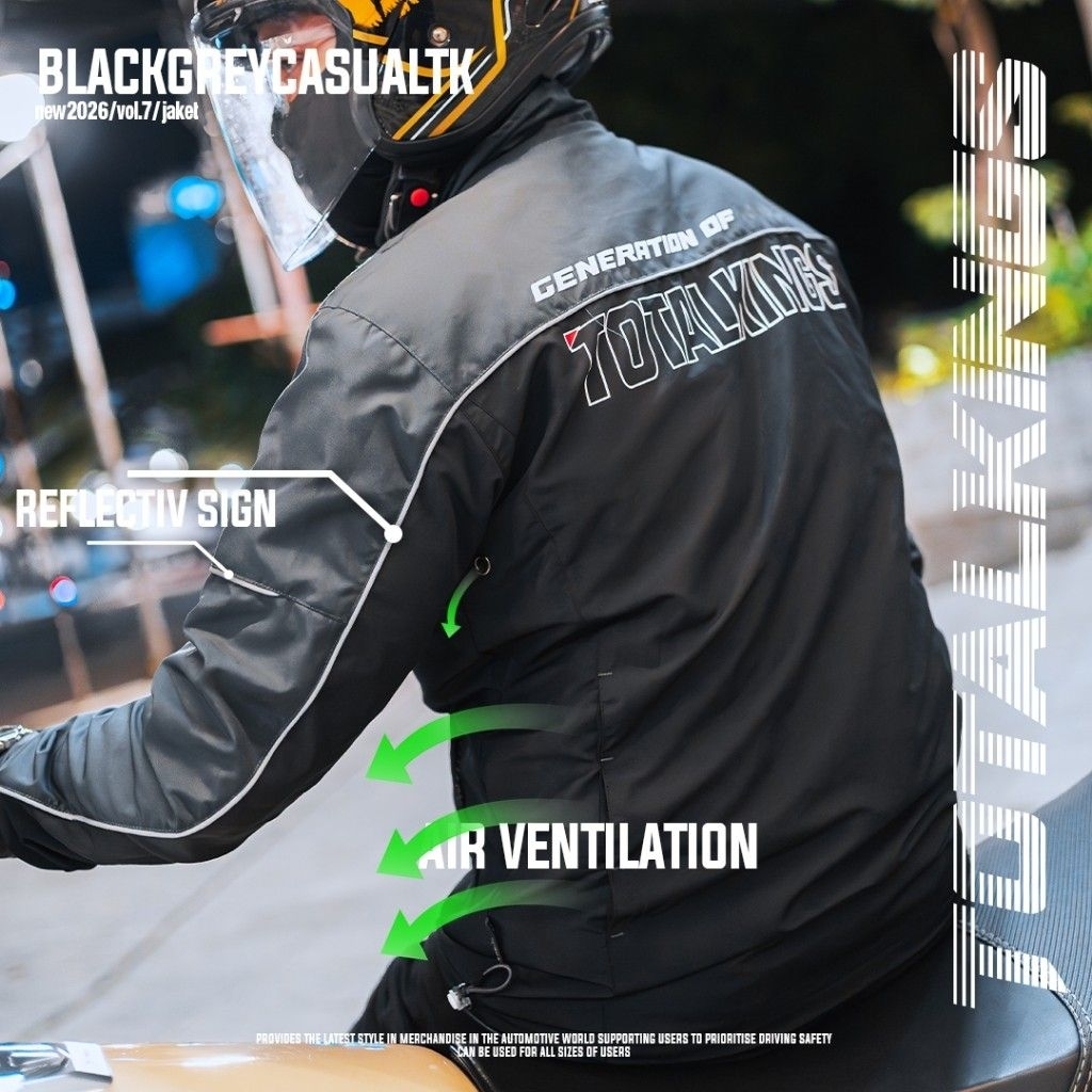 JAKET TOTAL KINGS VOL 7 BLACK GREY CASUAL REFLECTIVE EDITION 2K26 ORIGINAL TOTAL KINGS