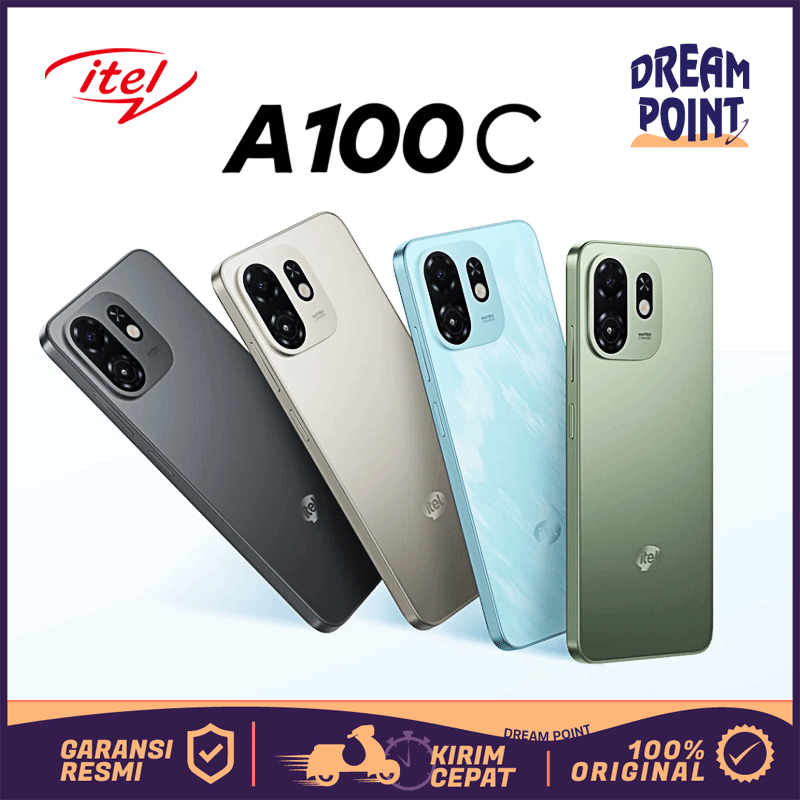 ITEL A100C 4/64B HP Murah Original 100% Tahan Banting Hape Android 1 Jutaan Handphone Terbaru 2025