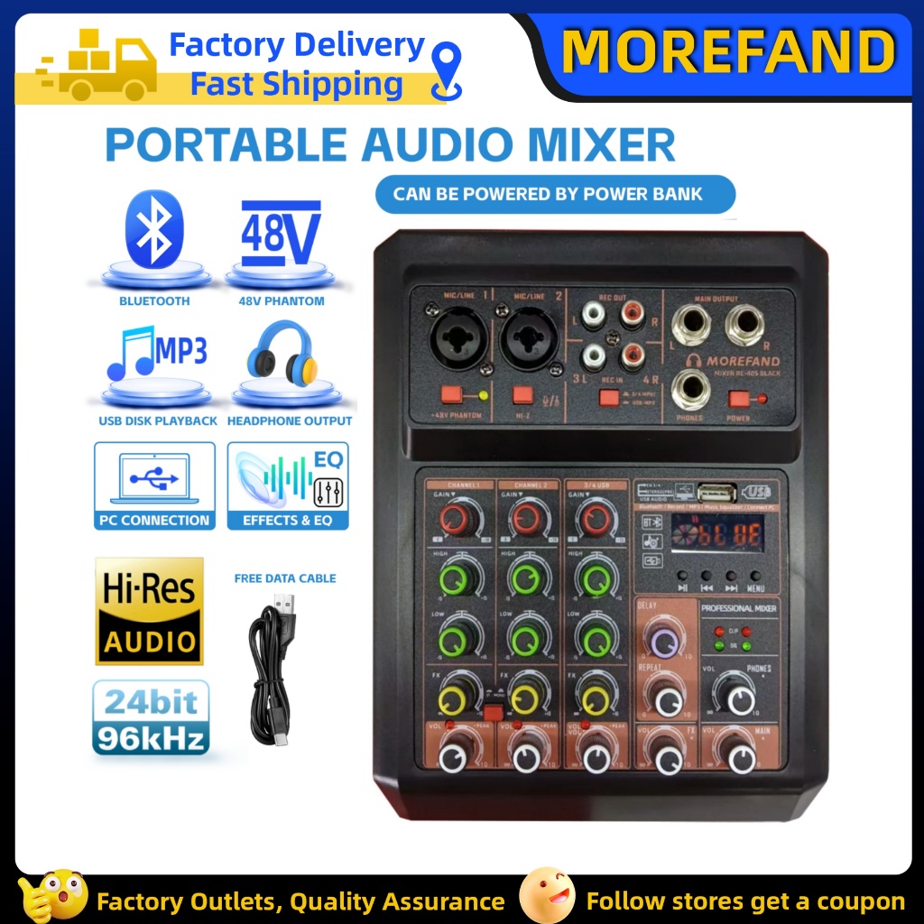Mixer 4 chanel/mixer audio/99DSP 4 chanel mixer mini /Amplifier Bluetooth Mini profesional/Soundcard