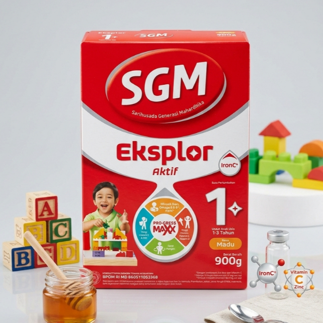 Susu Pertumbuhan SGM 1+ 900g untuk Anak Usia 1-3 Tahun - SGM 1+ Madu / Vanila