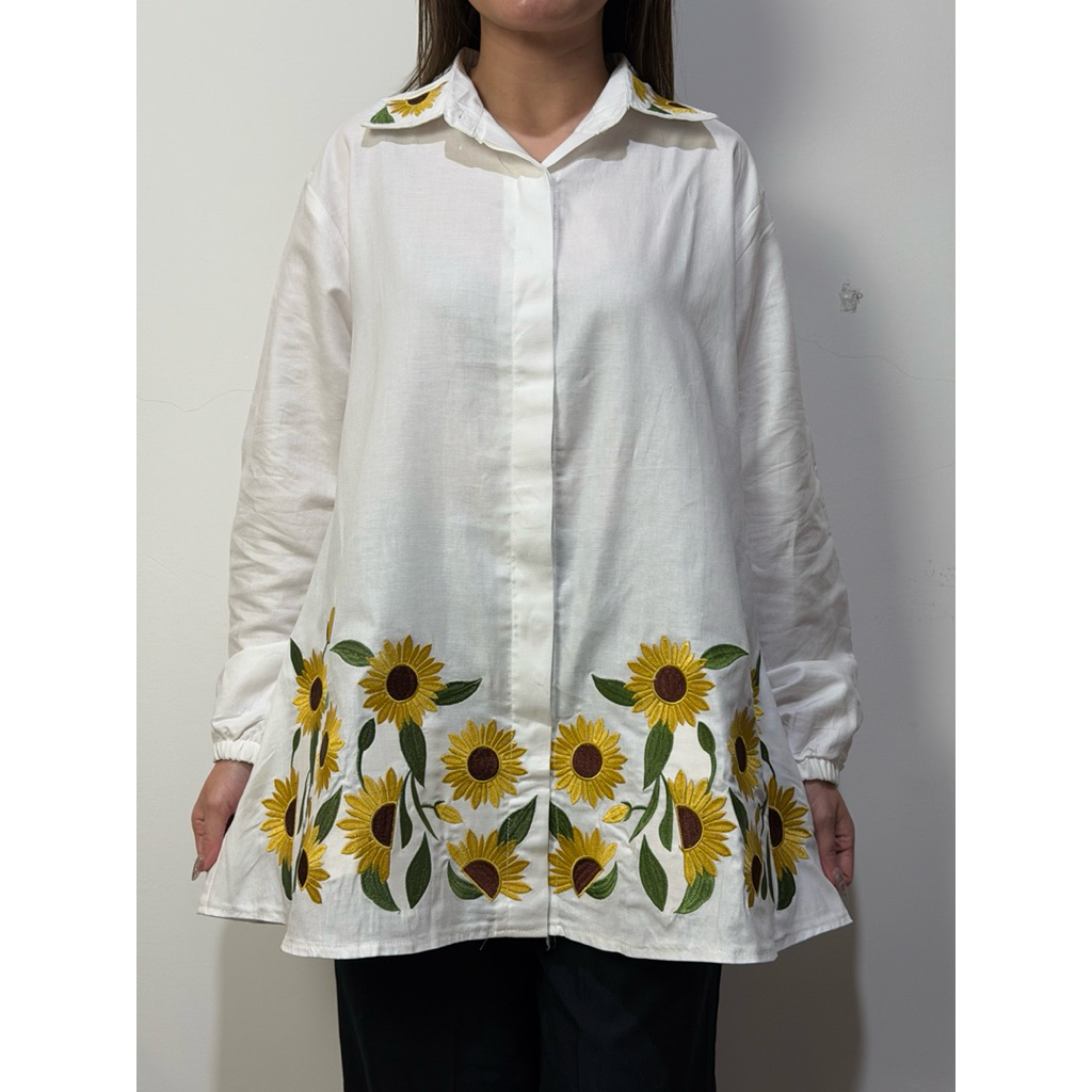 Velora Blouse - Blouse Atasan Bunga Katun Elegant Premium Wanita Katun Bordir Floral