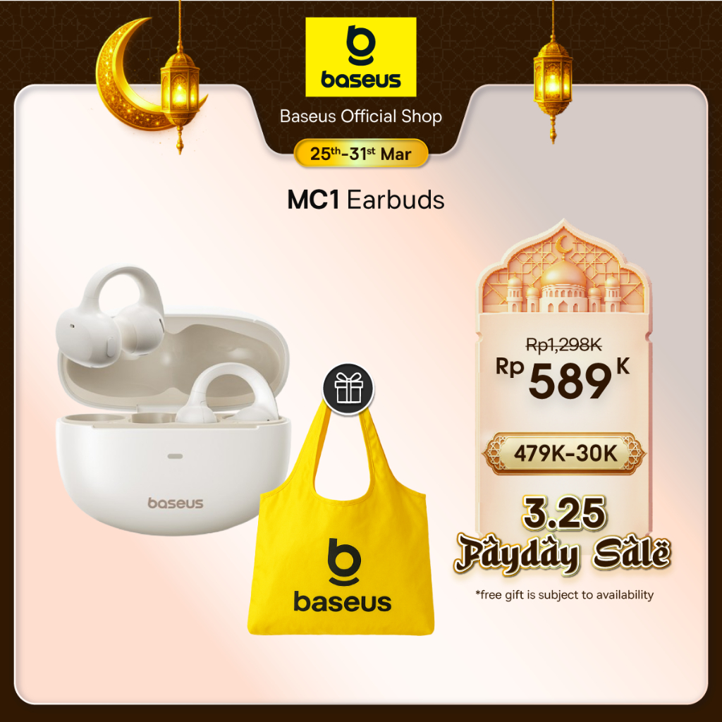 Baseus Bowie MC1 Open Ear TWS Ear Clip Sport Work Headset Anting Bluetooth OWS Earphone Clip