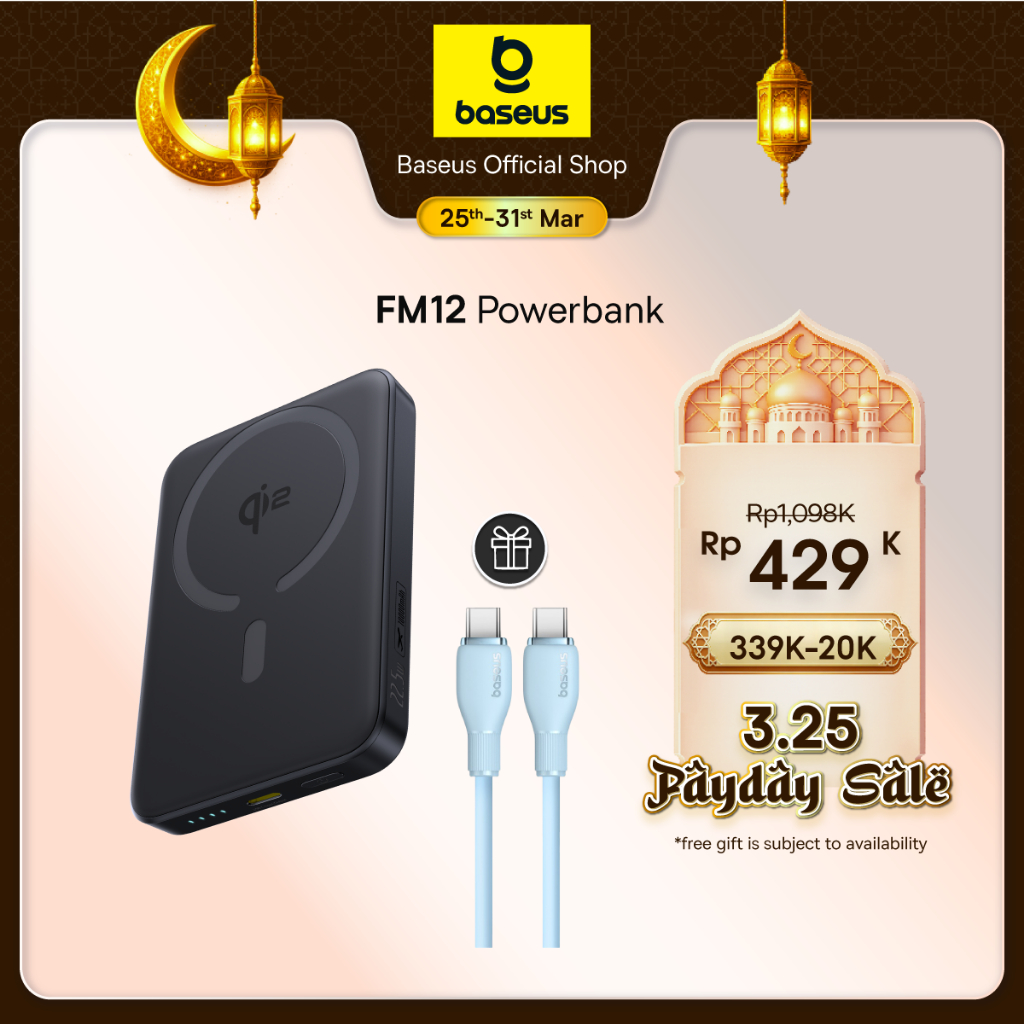 Baseus Power Bank Enerfill FM12 Qi2 10000mAh 22.5W Magnetic Mini Wireless Fast Charging Powerbank | 