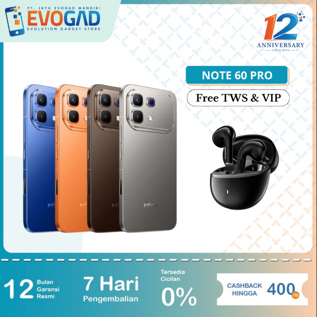 Infinix Note 60 Pro 5G 8/256GB & 12/256GB Snapdragon 7s Gen 4, 6500 mAh 90W | Garansi Resmi infinix 