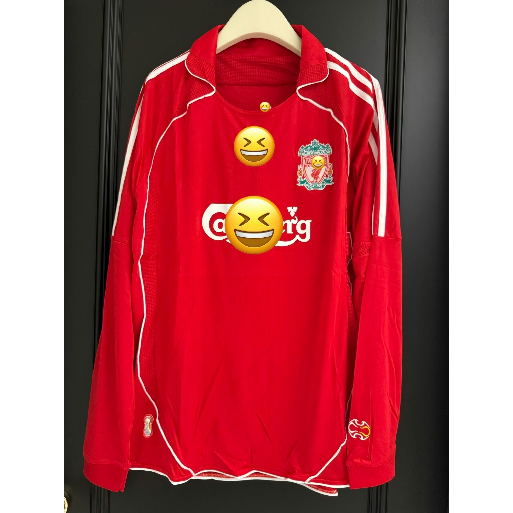 Jersey Bola Liverpool Home Retro 2006/2008 Lengan Panjang Klasik Gerrard - Ready Stock