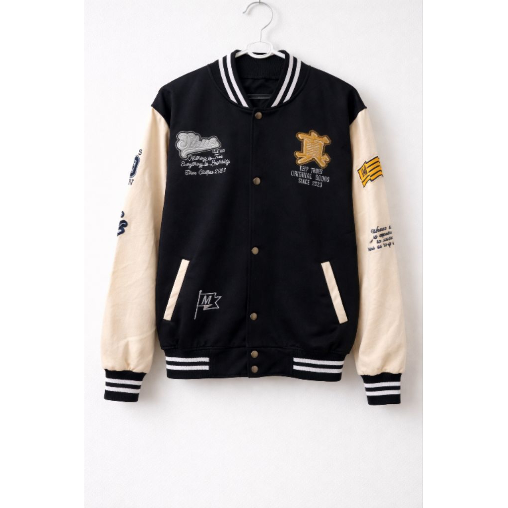 PRELOVED | Outer Jaket Pria Wanita Hitam Cream