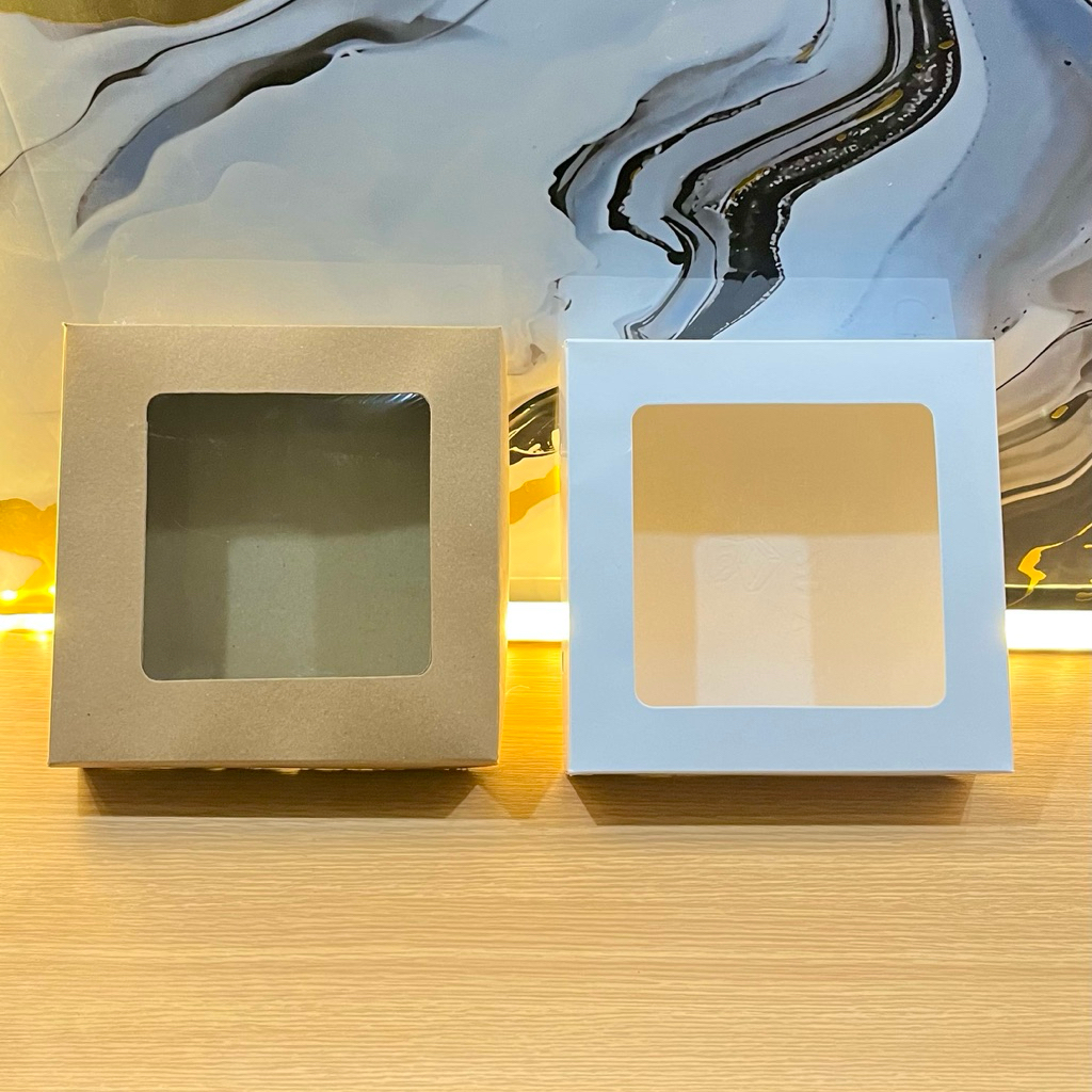 Box jendela 20x20x5/kotak brownies/kotak kue/box mika