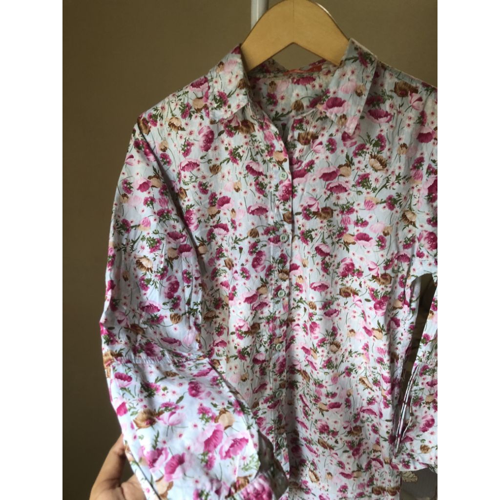 preloved kemeja floral, preloved blouse