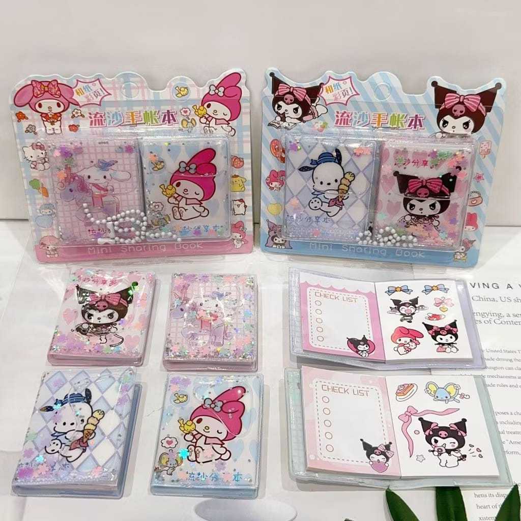 NOTE BOOK MINI STICKER BUBBLE AIR BUKU CATATAN KECIL DENGAN STICKER SANRIO + GANTUNGAN