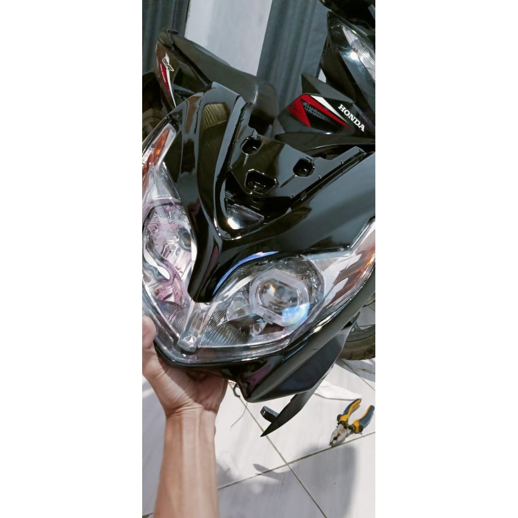 New!! Tameng / front cover body depan BEAT DELUXE GEN 1 2020 - 2024 custom Reflektor Xeon karbu