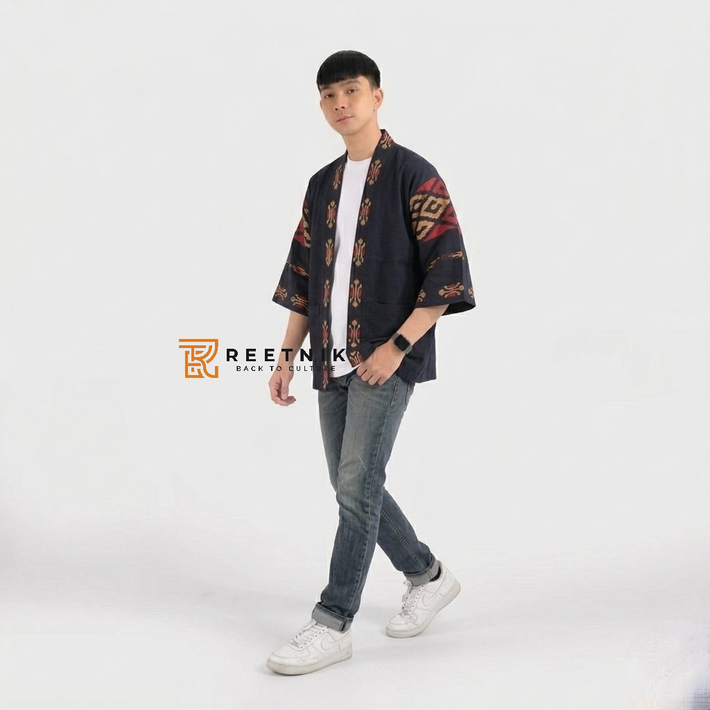 Jas Tenun - Kimono Tenun etnik - atasan Pria