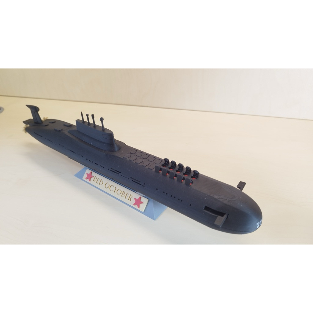 Miniatur Kapal Selam Red October Nuclear Submarine 3D Print Model Kapal Selam Rusia Pajangan Meja Ko