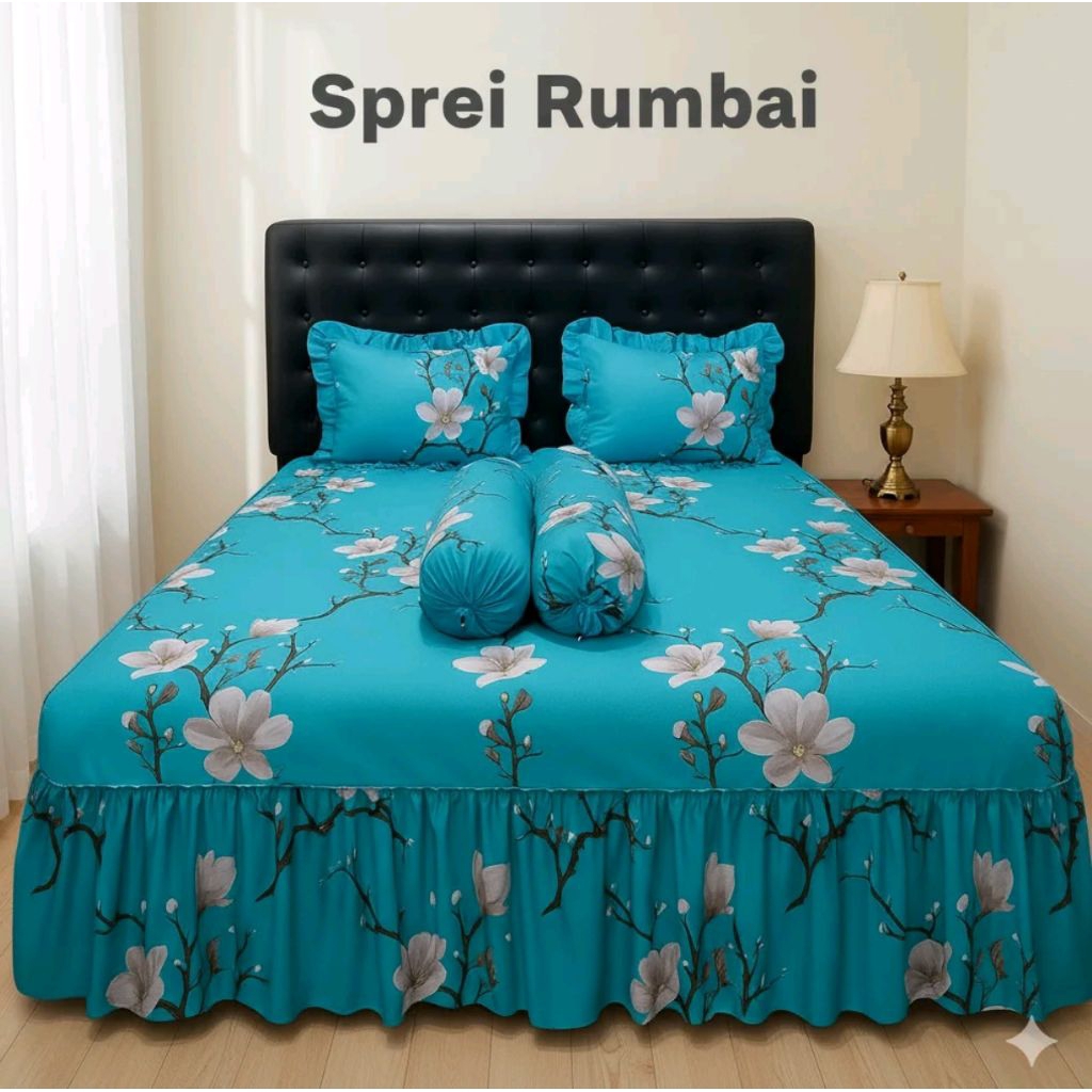 SPREI RUMBAI MOTIF KEKINIAN 180 X 200 ( EXTRA KING ) FREE SARBAN 2 SARGUL 2