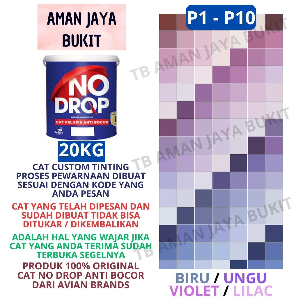 Cat No Drop 20KG Warna UNGU LILAC VIOLET BIRU Pakai Mesin TINTING 888 Colour Sensation (PART 1)