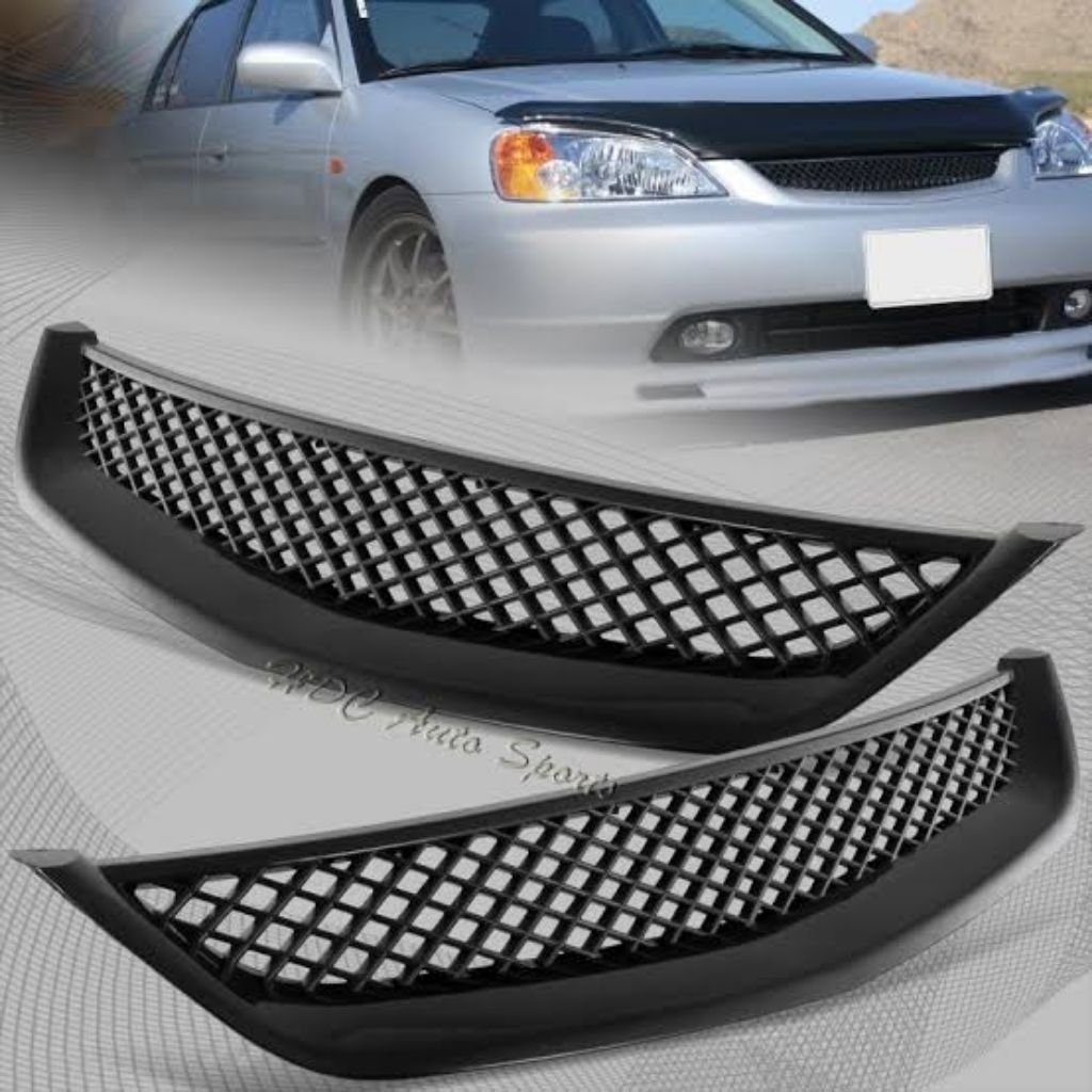 GRILLE HONDA CIVIC ES TYPE R 2001-2003 IMPORT BAHAN PLASTICS - GRILLE CIVIC ES TYPE R