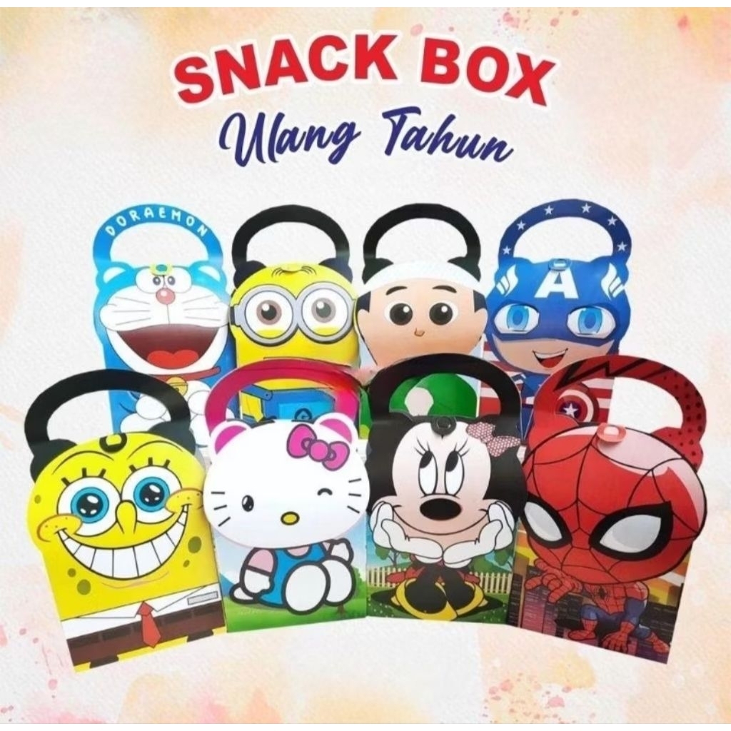 TAS SNACK ULANG DORAEMON TAHUN ANAK ISI 10 PCS / TAS SNACK ULTAH KARAKTER LUCU