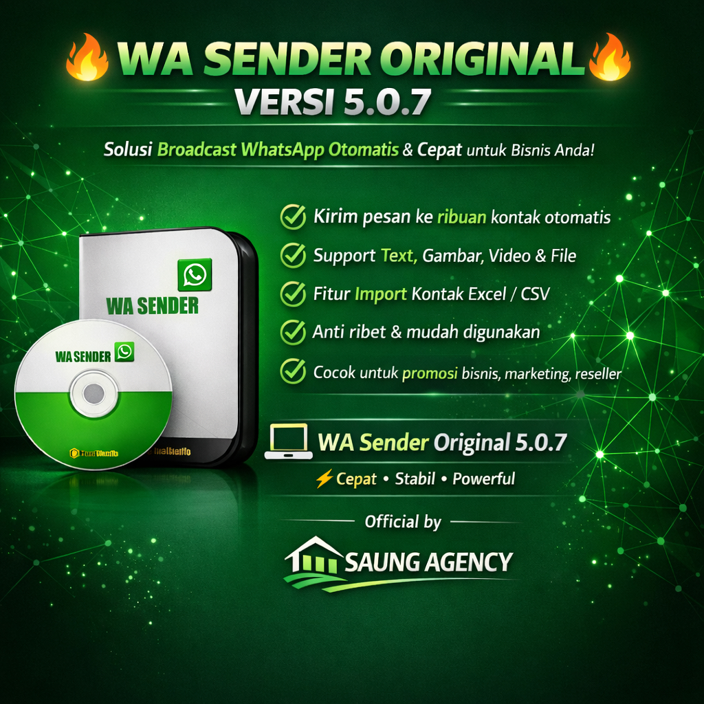 Whatsapp Bulk Sender Original Wasender WA sender Bergaransi 100%