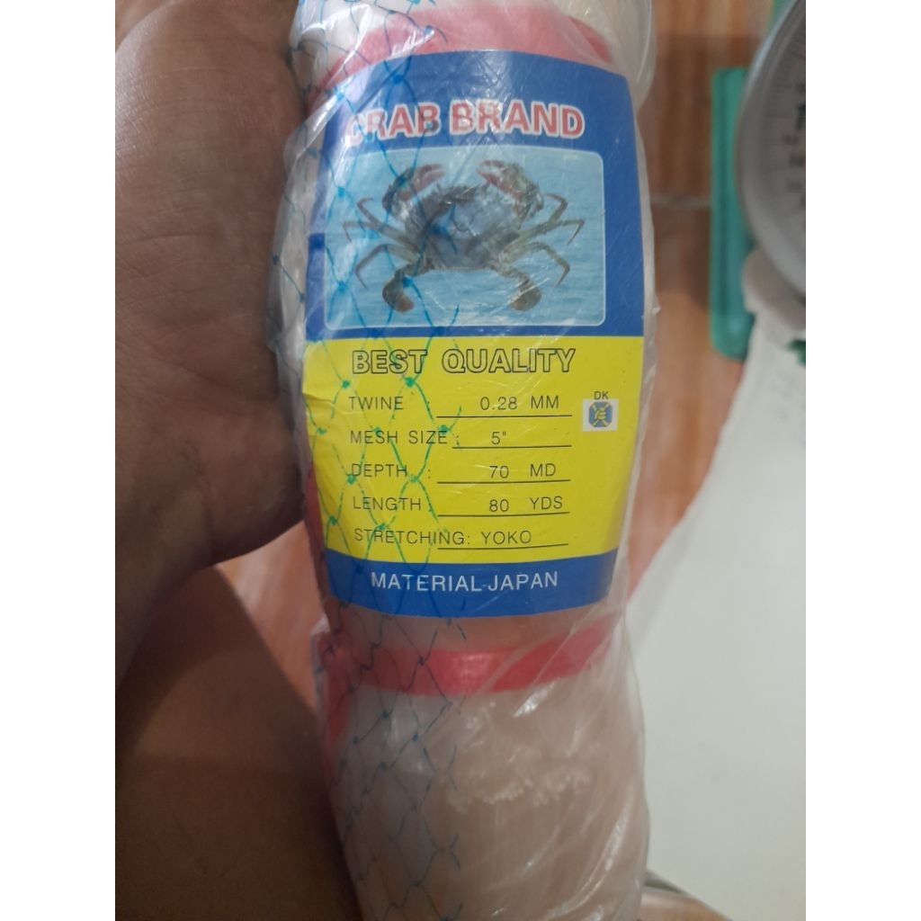 jaring ikan 5 inch 0.28 70/80 yoko (mata tegak)