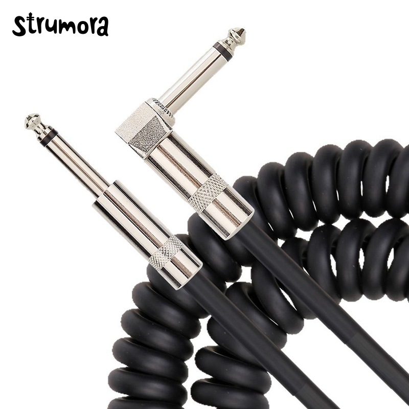 STRUMORA Kabel Kriwil Instrument Cable - Spiral - Coiled Cable - Kabel Jack Gitar